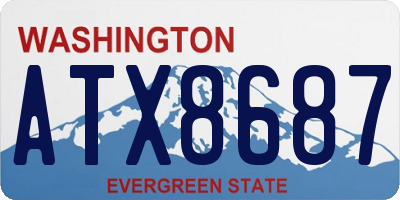 WA license plate ATX8687
