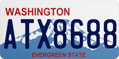 WA license plate ATX8688