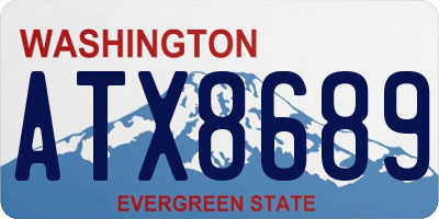 WA license plate ATX8689