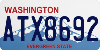 WA license plate ATX8692