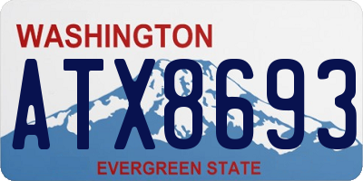 WA license plate ATX8693