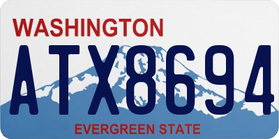 WA license plate ATX8694