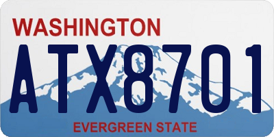 WA license plate ATX8701