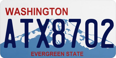 WA license plate ATX8702
