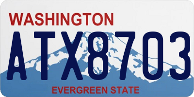 WA license plate ATX8703