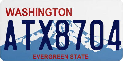 WA license plate ATX8704