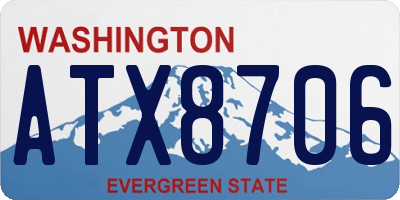 WA license plate ATX8706