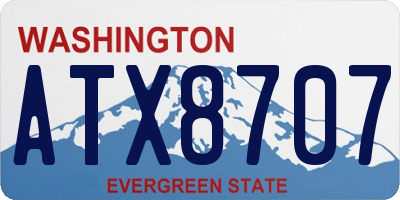 WA license plate ATX8707