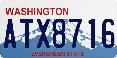 WA license plate ATX8716