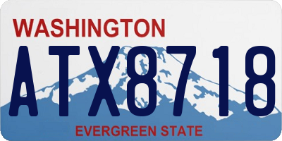 WA license plate ATX8718