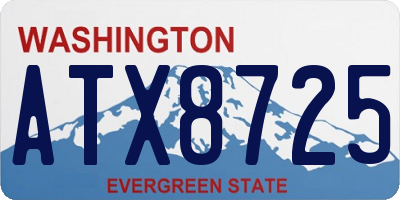 WA license plate ATX8725