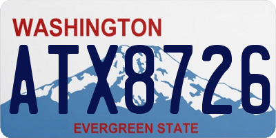 WA license plate ATX8726