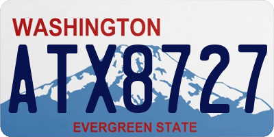 WA license plate ATX8727