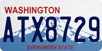 WA license plate ATX8729