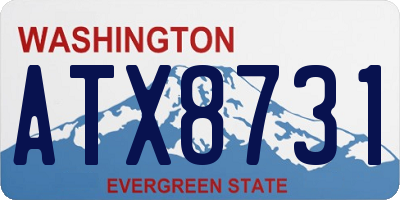 WA license plate ATX8731