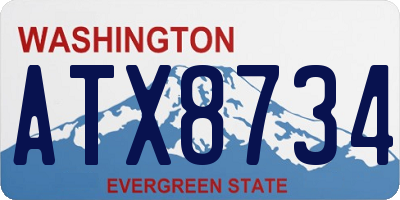 WA license plate ATX8734