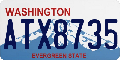 WA license plate ATX8735