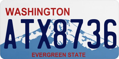 WA license plate ATX8736