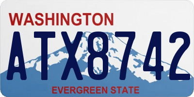 WA license plate ATX8742