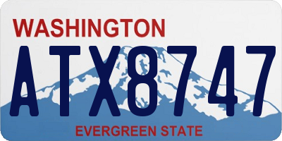 WA license plate ATX8747