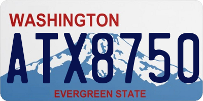 WA license plate ATX8750