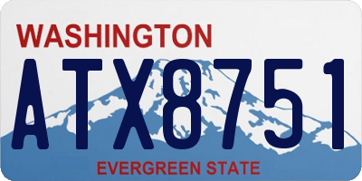 WA license plate ATX8751