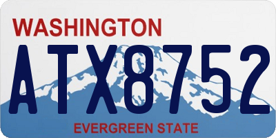 WA license plate ATX8752