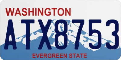 WA license plate ATX8753