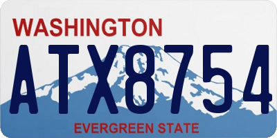 WA license plate ATX8754