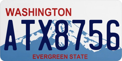 WA license plate ATX8756