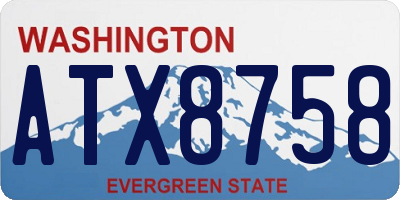 WA license plate ATX8758