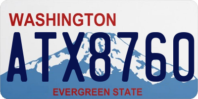 WA license plate ATX8760