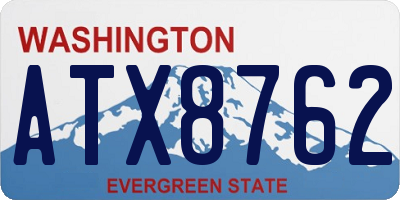 WA license plate ATX8762