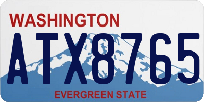 WA license plate ATX8765
