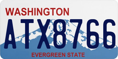 WA license plate ATX8766