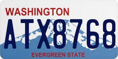 WA license plate ATX8768
