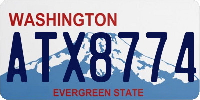 WA license plate ATX8774