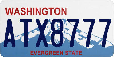 WA license plate ATX8777