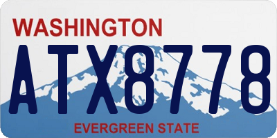 WA license plate ATX8778