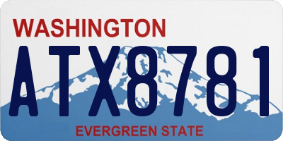 WA license plate ATX8781