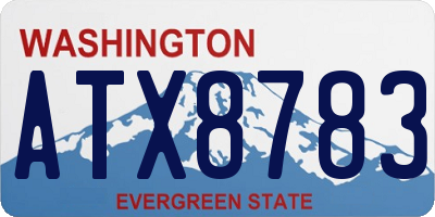 WA license plate ATX8783