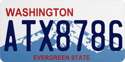 WA license plate ATX8786