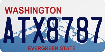WA license plate ATX8787