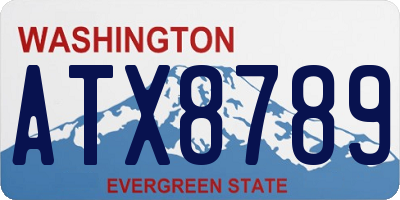 WA license plate ATX8789