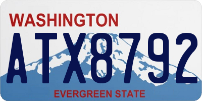 WA license plate ATX8792