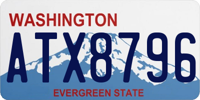 WA license plate ATX8796