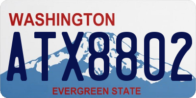 WA license plate ATX8802