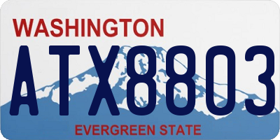 WA license plate ATX8803