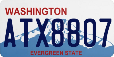 WA license plate ATX8807