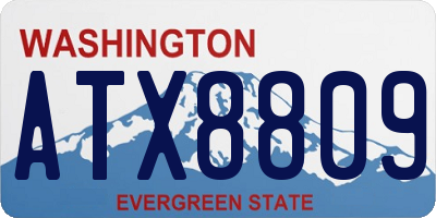 WA license plate ATX8809